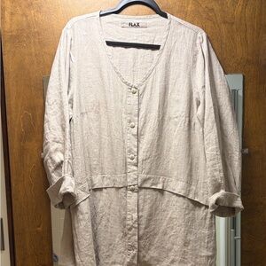Flax Natural Linen V-Neck Tunic